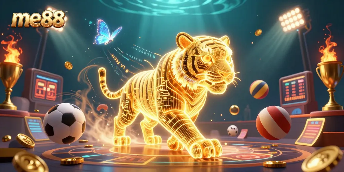 Experience thrilling gaming action at me88 with vibrant casino scenes and dynamic sports elements.