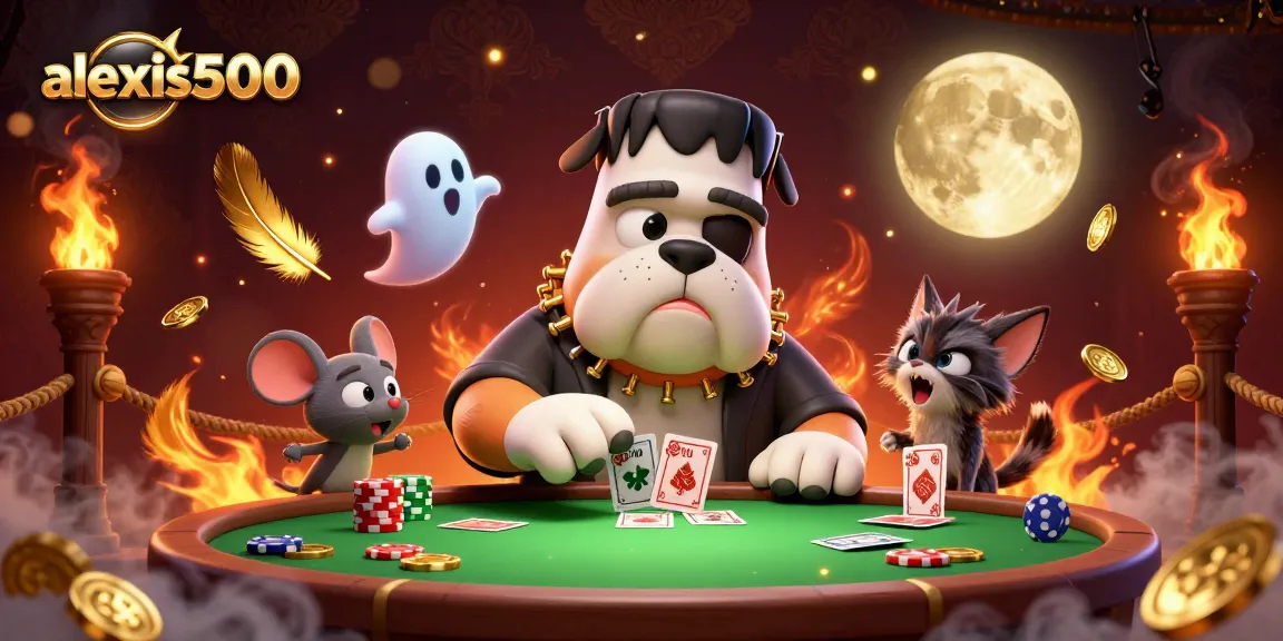 Experience thrilling games with alexis500 in a vibrant casino scene featuring unique characters.