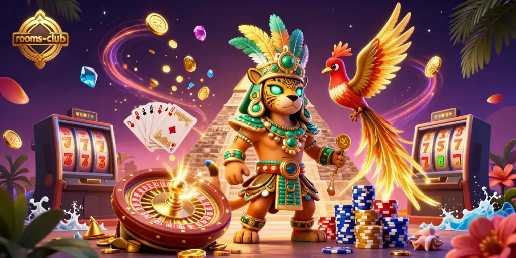 Gambarkan pengalaman bermain di rooms-club dengan elemen kasino yang menarik dan menyenangkan.