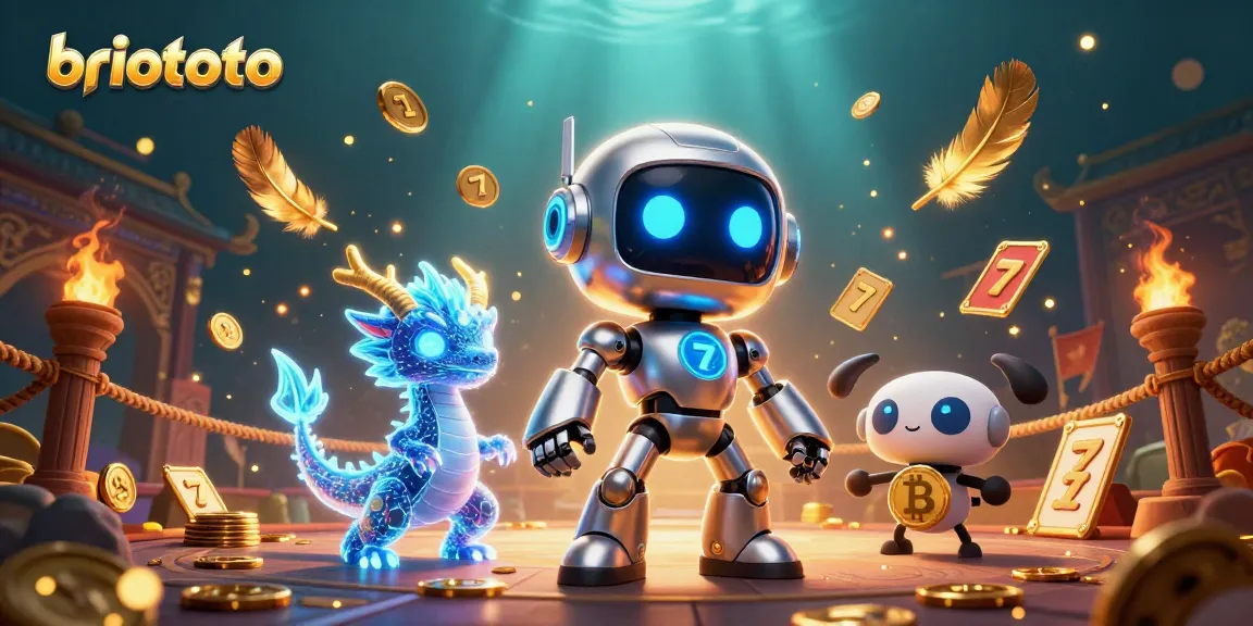 Briototo showcases an exciting 3D scene with gaming characters and slot elements in a vibrant casino atmosphere.