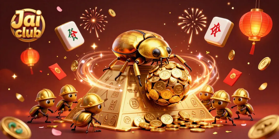 Engage in thrilling games at Jai club featuring unique golden beetle characters and casino elements.