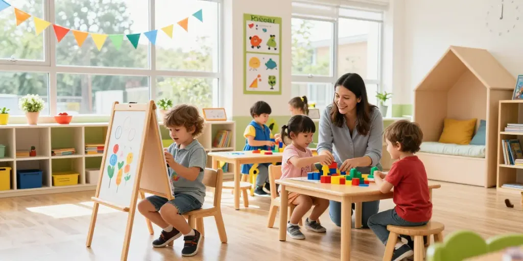Engaging learning environment at Podar Prep preschool with children participating in activities, showcasing https://podarprep.com/locations.