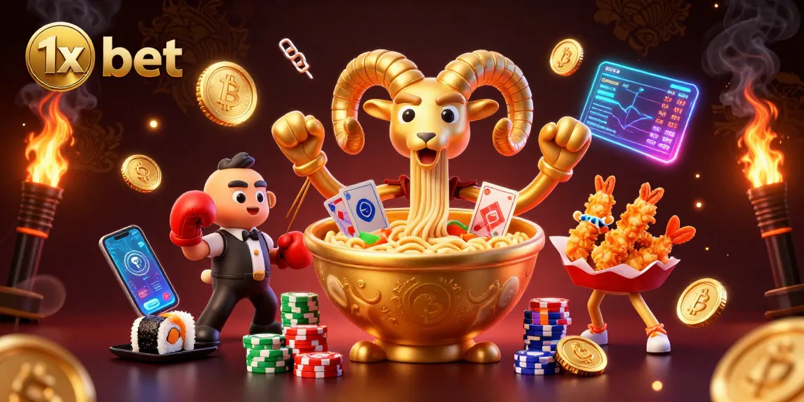 Experience winning with 1x bet in a vibrant 3D animated casino scene.