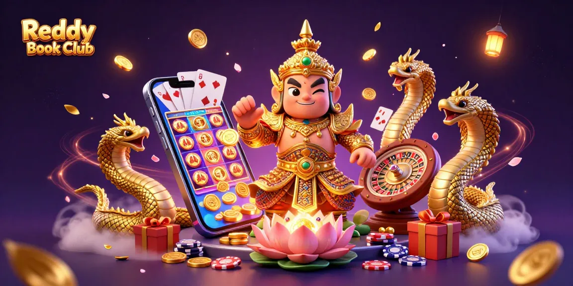 Engage with exciting features at Reddy Book Club, a vibrant scene of online gaming with colorful slot symbols.