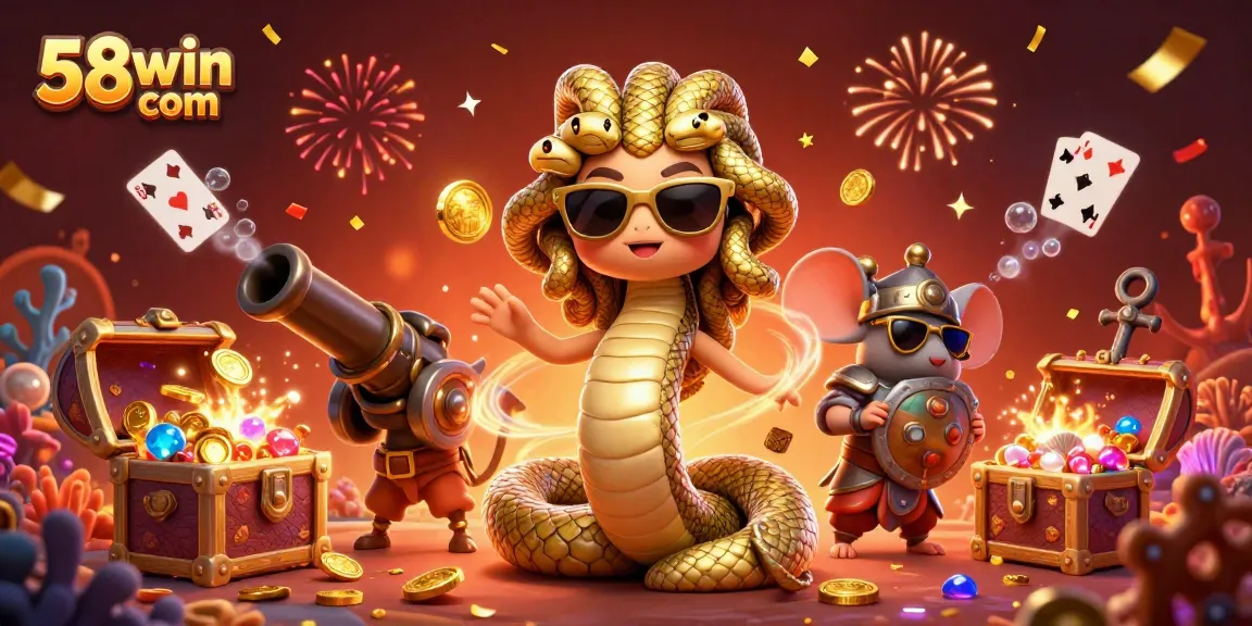 Experience winning action at 58win com with vibrant 3D casino characters and dynamic game elements.