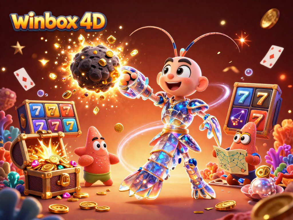 Experience intense gameplay with winbox 4d as the mantis shrimp character unleashes golden treasures!