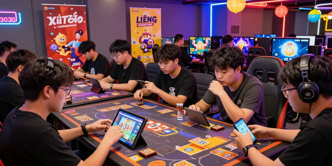 Players enjoying gamebaidoithuong online card games in a vibrant gaming lounge atmosphere.