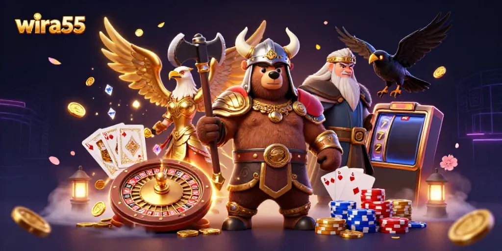 Experience the thrill of wira55 casino with vivid characters, cascading coins, and dynamic gameplay elements.