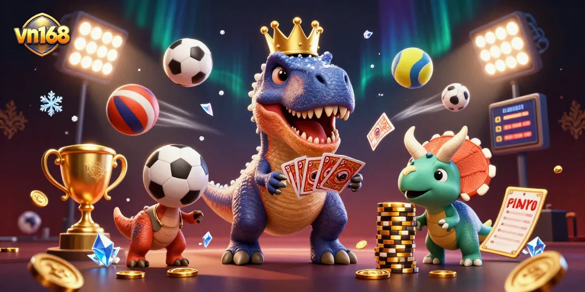 Experience thrilling gaming adventures at vn168 with friendly dino dealers and exciting sports betting elements.