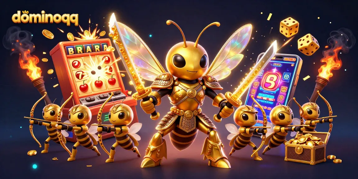 Play dominoqq with excitement in a vibrant casino scene filled with jackpot magic.