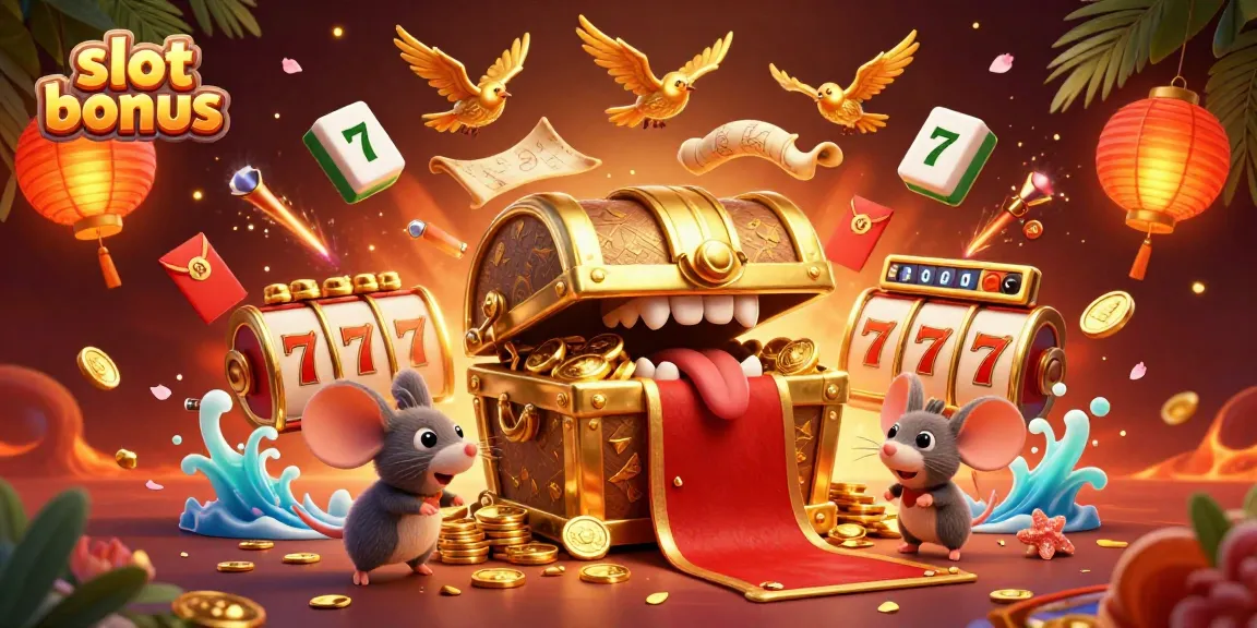 Spin and win with slot bonus, showcasing vibrant 3D casino elements and characters.