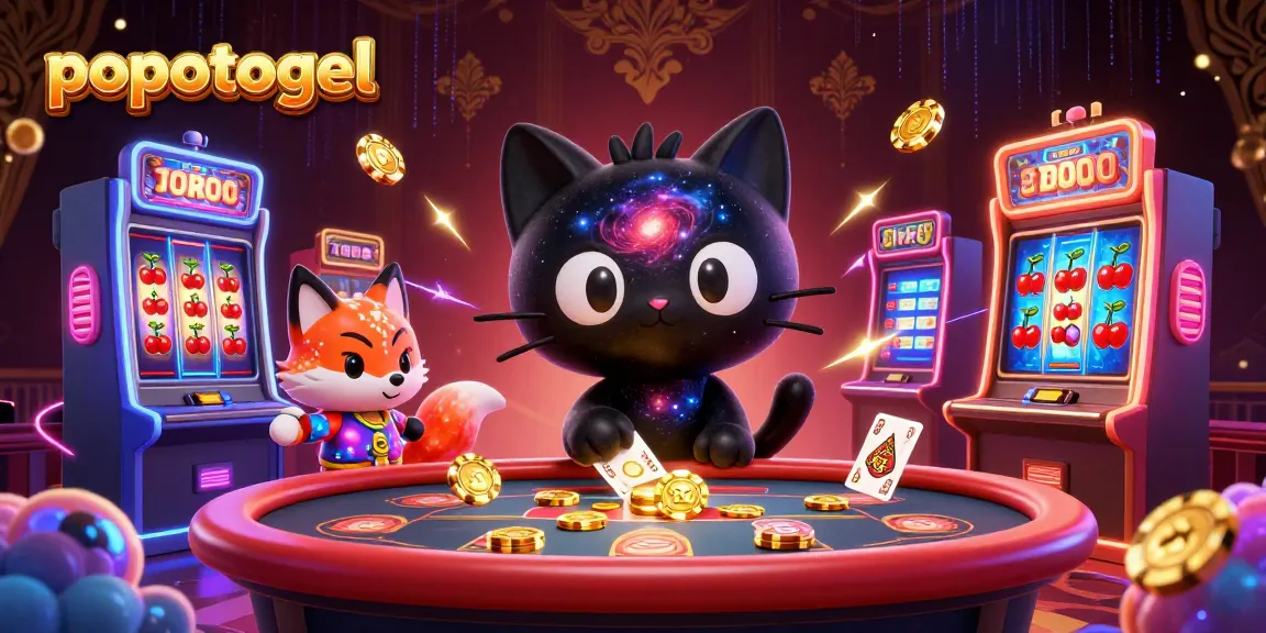 Experience the excitement of popotogel with a cosmic casino adventure featuring a black hole cat!