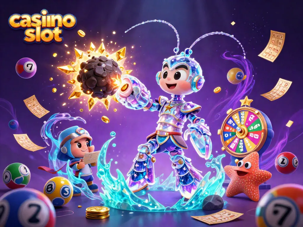 Engage with vibrant casino slot action featuring colorful elements and dynamic characters.