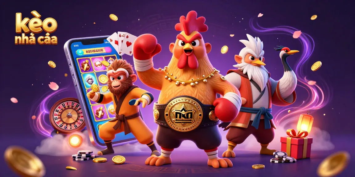 Experience thrilling kèo nhà cái action with dynamic casino characters in a captivating 3D illustration.