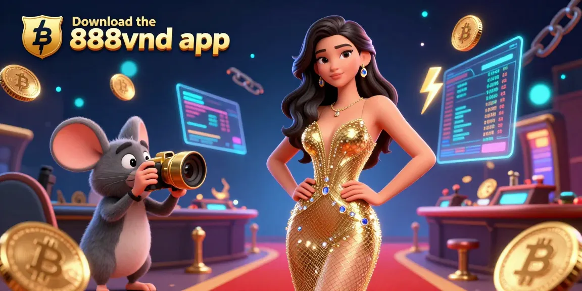 Experience the thrill of the casino with Download the 888vnd app showcasing golden coins and dazzling game elements.