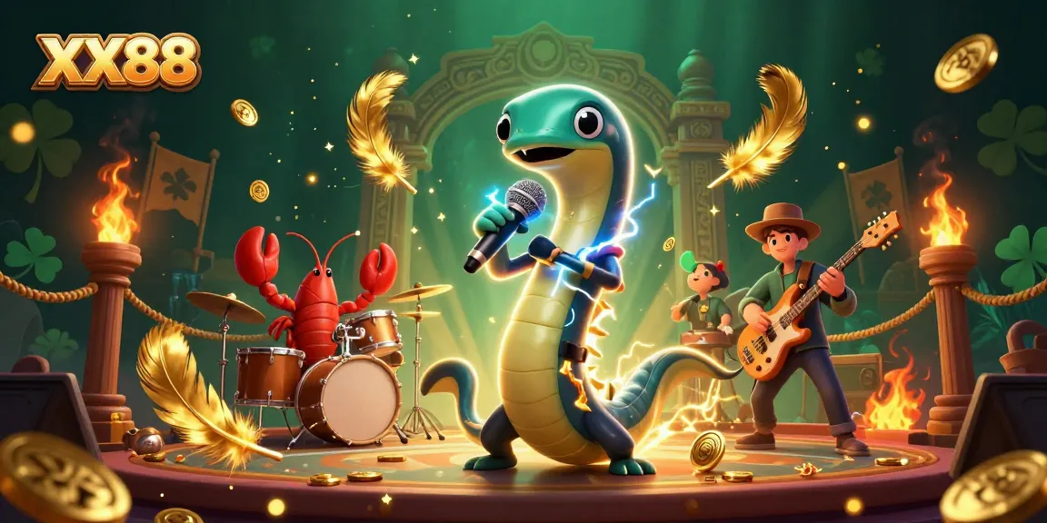 Experience the underwater casino vibes with XX88 featuring a DJ electric eel and vibrant animated characters.