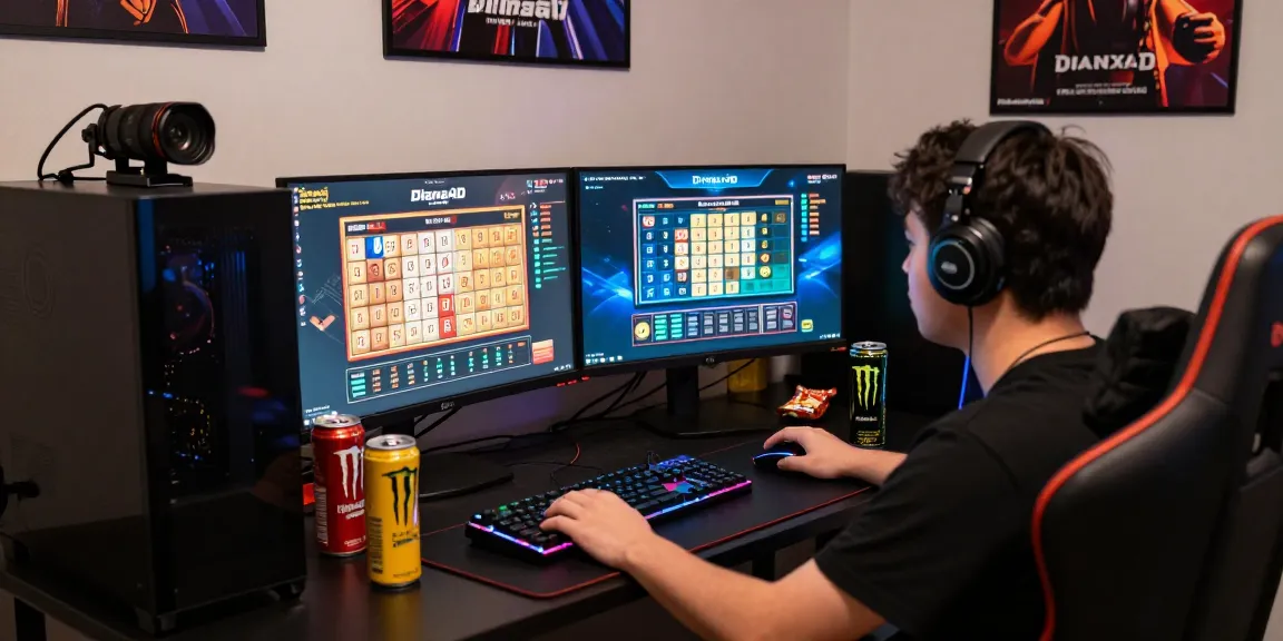 Pengguna diana4d terlibat dalam permainan togel online dengan perangkat gaming modern dan suasana yang mendukung.
