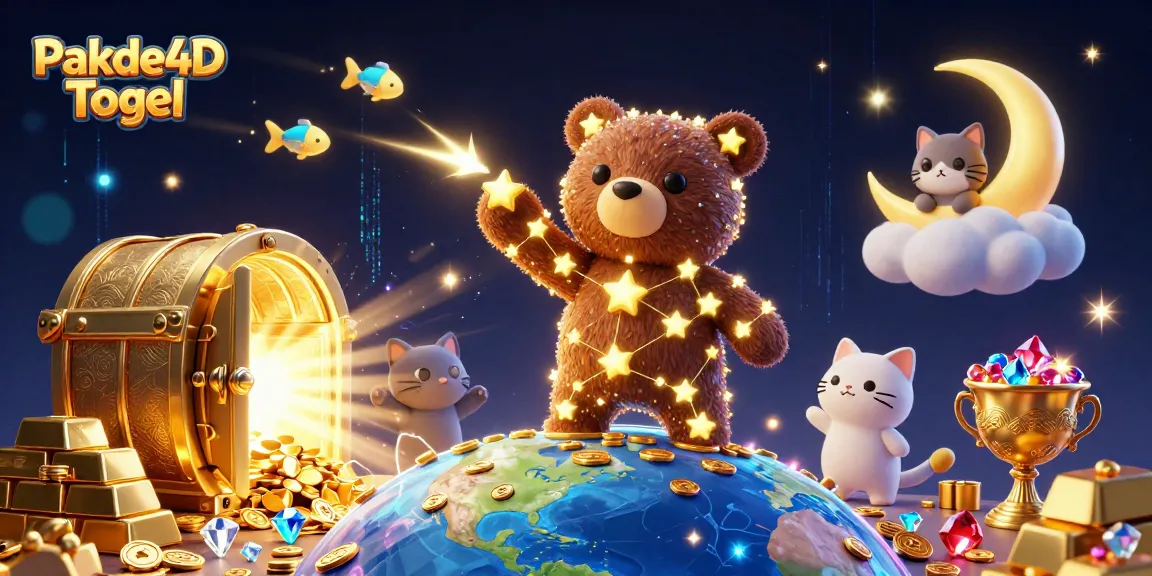 Pakde4D Togel offers a dynamic lottery experience with vibrant characters and treasure elements.
