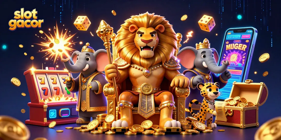 Experience thrilling gameplay with slot gacor while surrounded by animated casino characters and vibrant jackpot visuals.