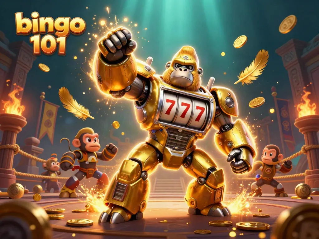 Experience big wins with bingo 101 in this vibrant 3D gaming scene.