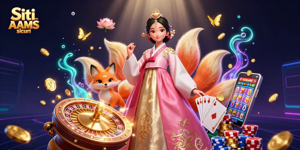 Interagisci con i Siti non AAMS sicuri in un casinò illustrato con personaggi vivaci e elementi di gioco dinamici.
