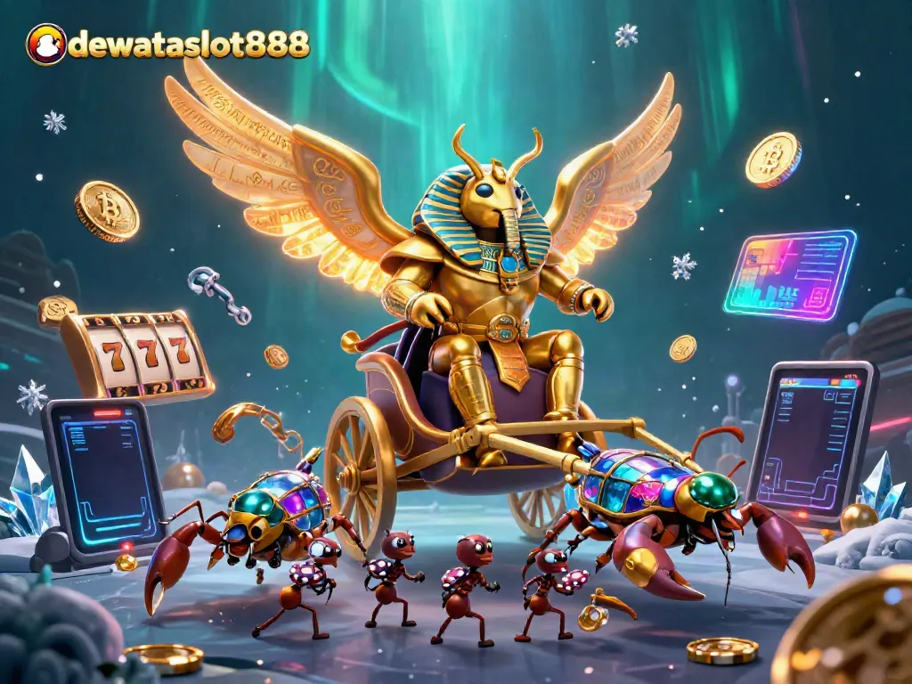 Menangkan permainan di dewataslot888 dengan karakter 3D kasino yang megah dan simbol slot yang berkilau.