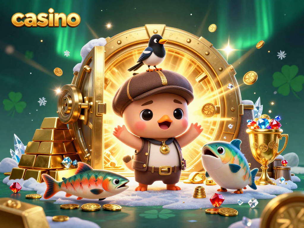 Engaging casino adventure with adorable baby Nessie and treasure elements