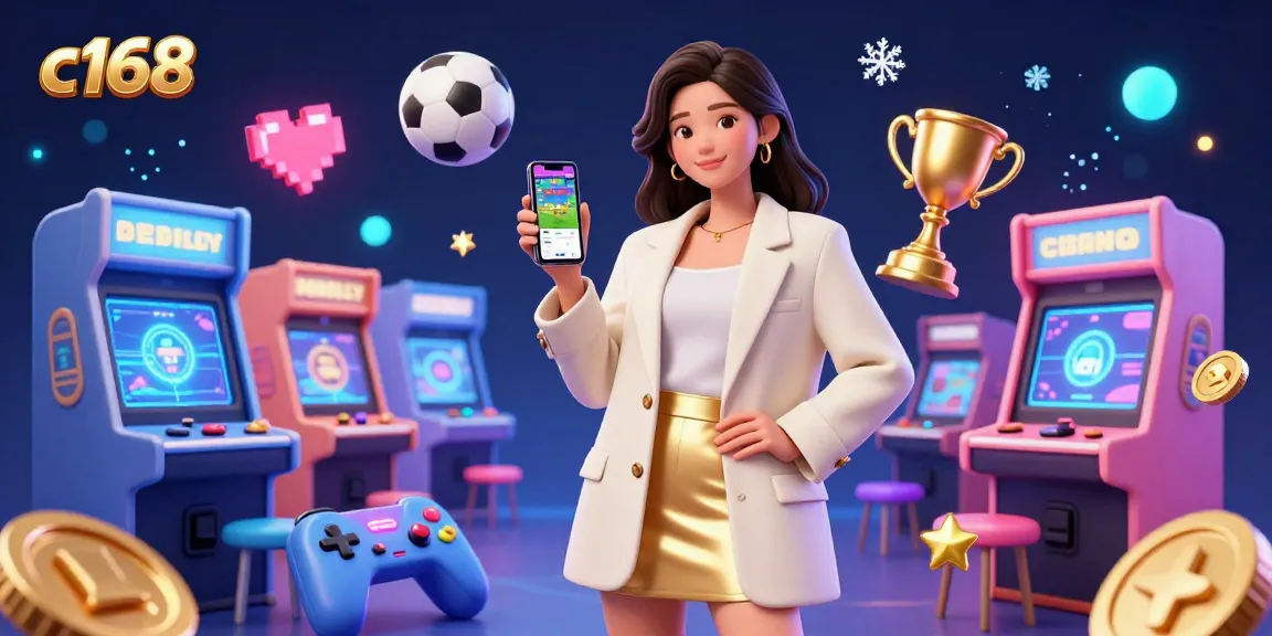 Engage in thrilling sports betting experiences at c168, showcasing a modern app with vibrant 3D elements.