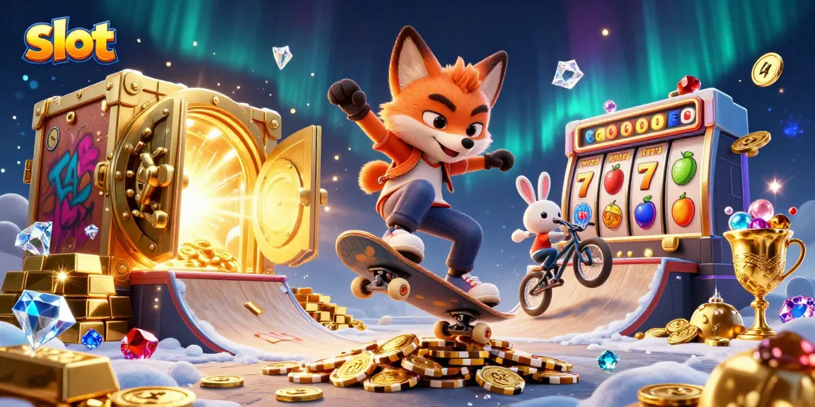 Menangkan slot dengan grafis luar biasa dan karakter lucu seperti rubah skateboard.